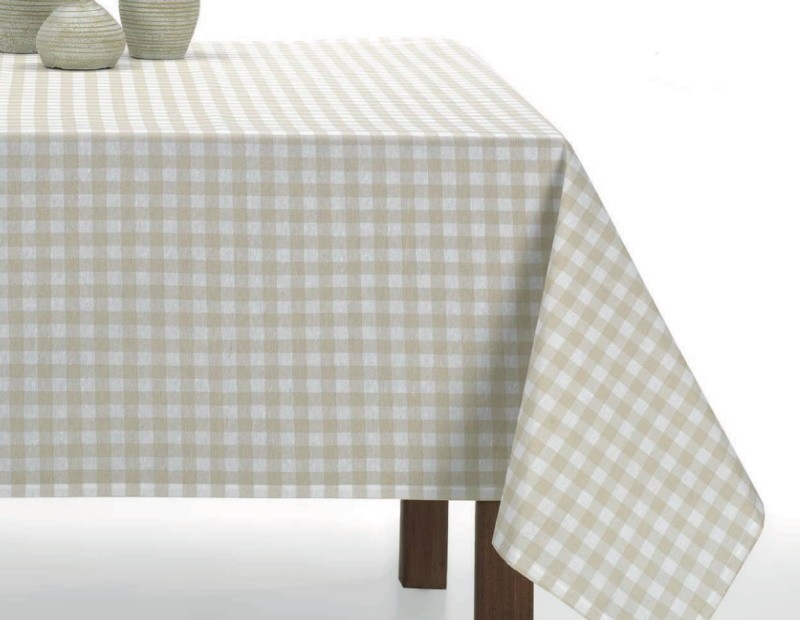 Mantel de cuadro de Vichy de tejido anti manchas ideal para el día a día.