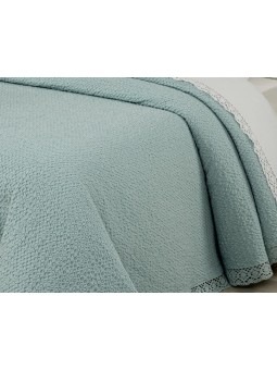 Funda de cojín lencero con puntilla en color blanco, verde agua, azul , beige, arena, natural.