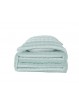 Edredón de verano reversible y ligero en color verde agua y blanco. Diseño de rayas.
