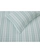Edredón de verano reversible y ligero en color verde agua y blanco. Diseño de rayas.