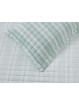 Edredón de verano reversible y ligero en color verde agua y blanco. Diseño de rayas.