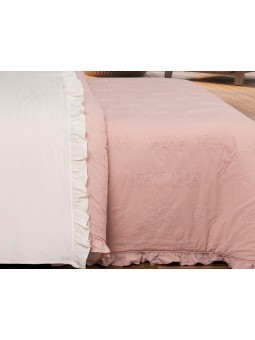 Detalle bordado en algodón lavado a la piedra – Colcha Moraig – NE Home