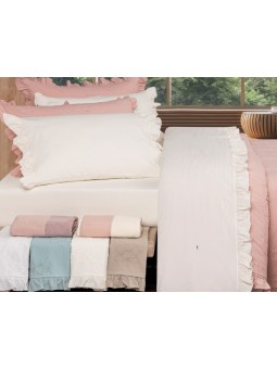 Colcha de verano 100% algodón color rosa – diseño Moraig – NE Home