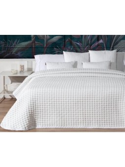Colcha blanca reversible con diseño gofre – modelo KAY – Manterol