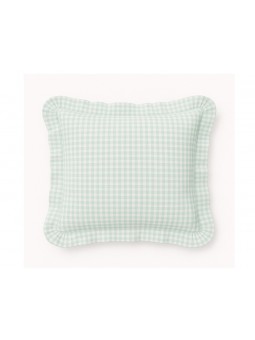 Funda de cojín cuadros vichy  verde agua – modelo Benissa – NE Home