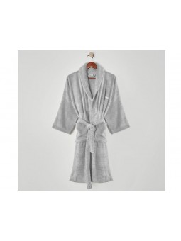 Albornoz gris niebla rizo algodón – vista general