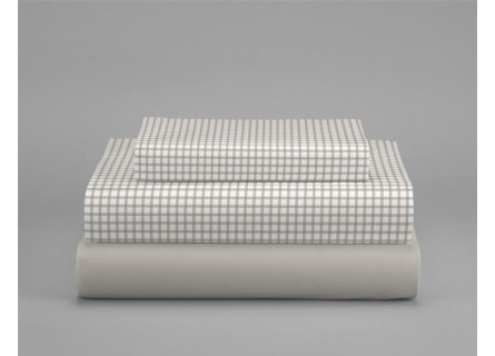 Set plegado Navia en cuadro vichy beige – detalle del tejido