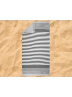 Vista general de la toalla pareo playa gris de Trovador