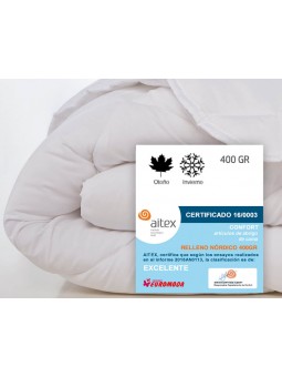 Relleno de fibra hueca siliconada, grosor 400 g