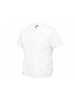Casaca para personal sanitario en color blanco de manga corta modelo 4564  de Monza