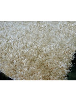 Alfombra de pelo en color liso marfil lavable