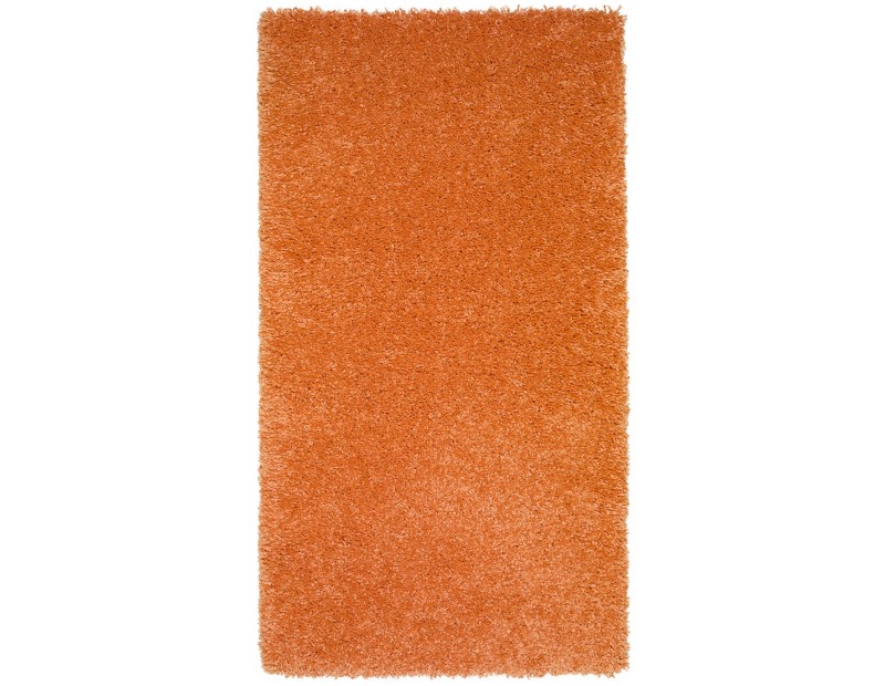 Alfombra de pelo para dormitorio o salón en color liso naranja
