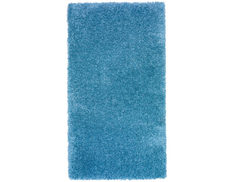 Alfombra de pelo para dormitorio o salón en color liso azul