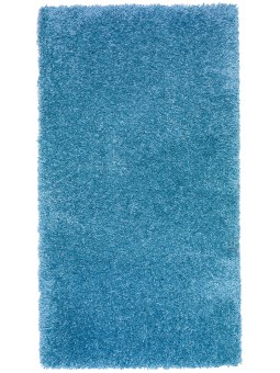 Alfombra de pelo para dormitorio o salón en color liso azul