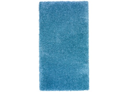 Alfombra de pelo para dormitorio o salón en color liso azul