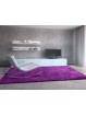 Alfombra de pelo para dormitorio o salón en color morado berenjena