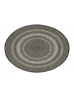 Alfombra redonda tipo yute en negro