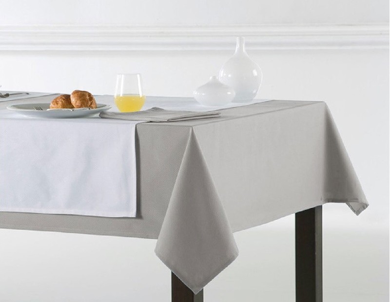 Mantel  Angora para mesa de gran calidad en color gris liso.