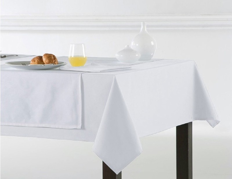 Mantel de mesa liso en color blanco de gran calidad