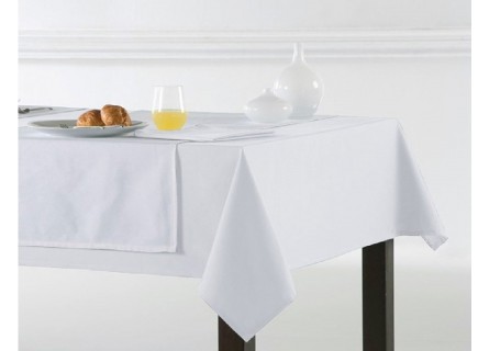 Mantel de mesa liso en color blanco de gran calidad