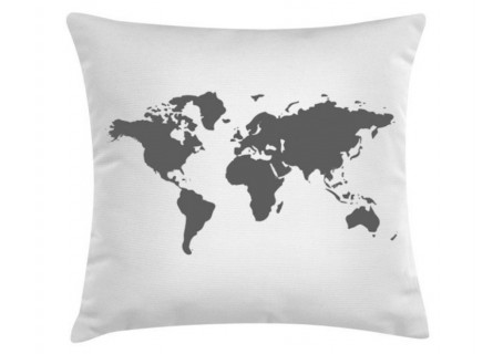 Funda de cojín con cremallera mapamundi