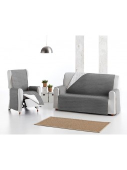 Funda cubre sofá impermeable con tejido acolchado en color liso azul, gris, beige, rosa, morado, chocolate.