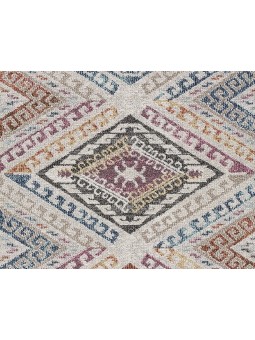 Alfombra con dibujo étnico multicolor de gran calidad.