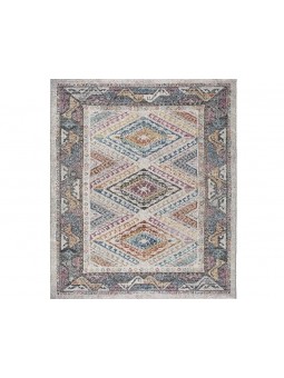 Alfombra con dibujo étnico multicolor de gran calidad.