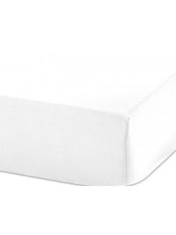 Sábana bajera ajustable de algodón de gran calidad  en color blanco.