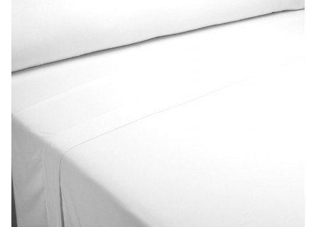 Sábana encimera de algodón en color blanco de gran calidad.