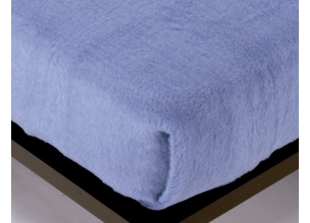 Manta de cama muy suave en color liso azul de gran calidad para Otoño/Invierno