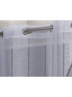 Cortina lencera con ollados y diseño de vainicas verticales en color blanco, beige o gris. Tejido tipo lino.