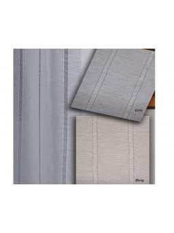 Cortina lencera con ollados y diseño de vainicas verticales en color blanco, beige o gris. Tejido tipo lino.
