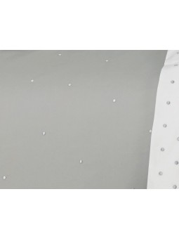 Funda nórdica de topitos en color blanco de algodón fabricada con textil portugués.