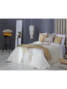 Colcha de Primavera Verano modelo Davis de Reig Martí en color blanco y oro