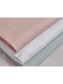Juego de sábanas Gangi de algodón percal 200 hilos en color blanco, rosa, gris , verde agua, y natural