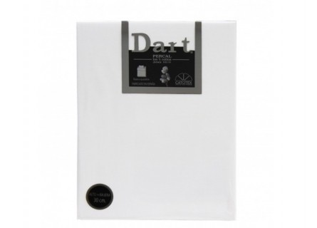 Sábana bajera ajustable de algodón percal 200 hilos con tacto muy suave en color blanco.