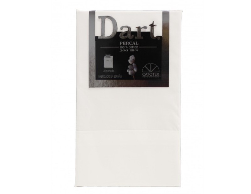 Almohadón de algodón percal 200 hilos con tacto muy suave en color blanco.