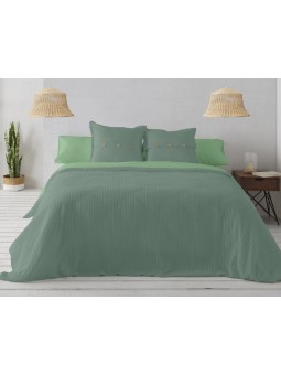 Funda nórdica de nido de abeja de gran calidad en color verde. Tejido waffle.