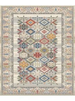 Alfombra Picasso estilo étnico de gran calidad , diseño moderno y multicolor.