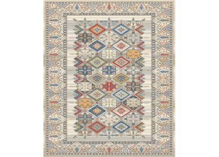 Alfombra Picasso estilo étnico de gran calidad , diseño moderno y multicolor.