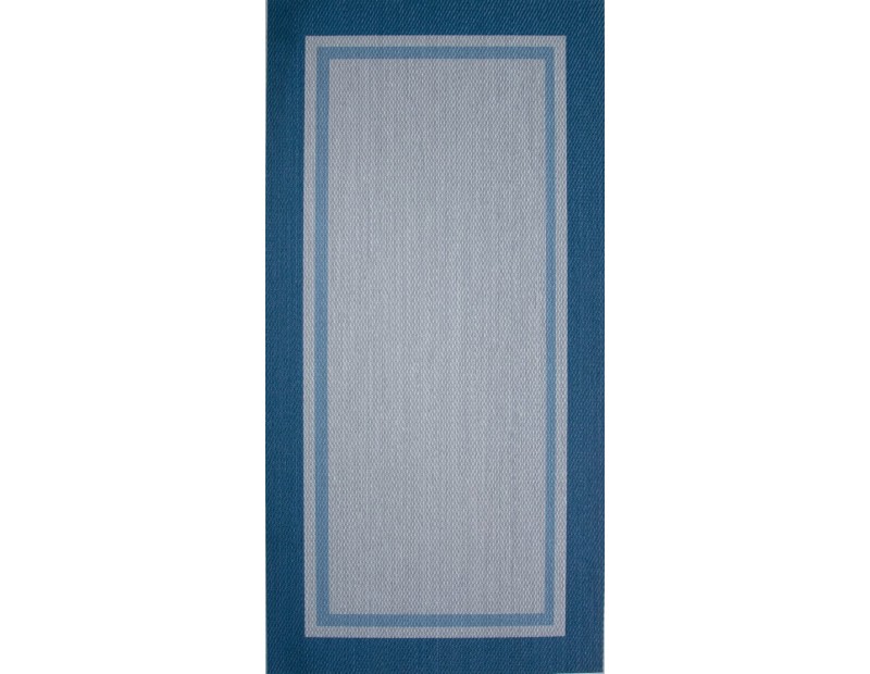 Alfombra de Vinilo de gran calidad en color azul, muy fácil de limpiar.