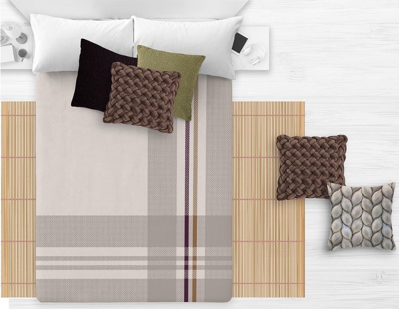 Manta para cama muy calentita y de gran calidad en color beige de Manterol.