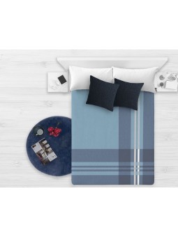 Manta para cama muy calentita y de gran calidad en color azul de Manterol.