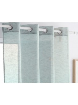 Cortina de estilo rústico, tejido de gran calidad tipo lino pero sin arrugas. Colores lisos: Verde agua, rosa y lino.