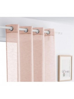 Cortina de estilo rústico, tejido de gran calidad tipo lino pero sin arrugas. Colores lisos: Verde agua, rosa y lino.