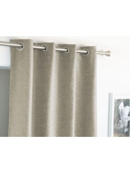 Cortina con tejido semi opaco de gran calidad en color liso beige, rosa, y verde agua.