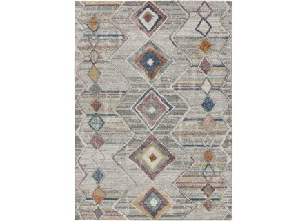 Alfombra de gran calidad  de salón o dormitorio estilo étnico en multicolor.