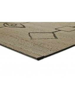 Alfombra de yute moderna con dibujo para exterior o interior.