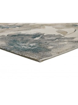 Alfombra floral en tonos gris y beige de gran calidad con diseño floral.